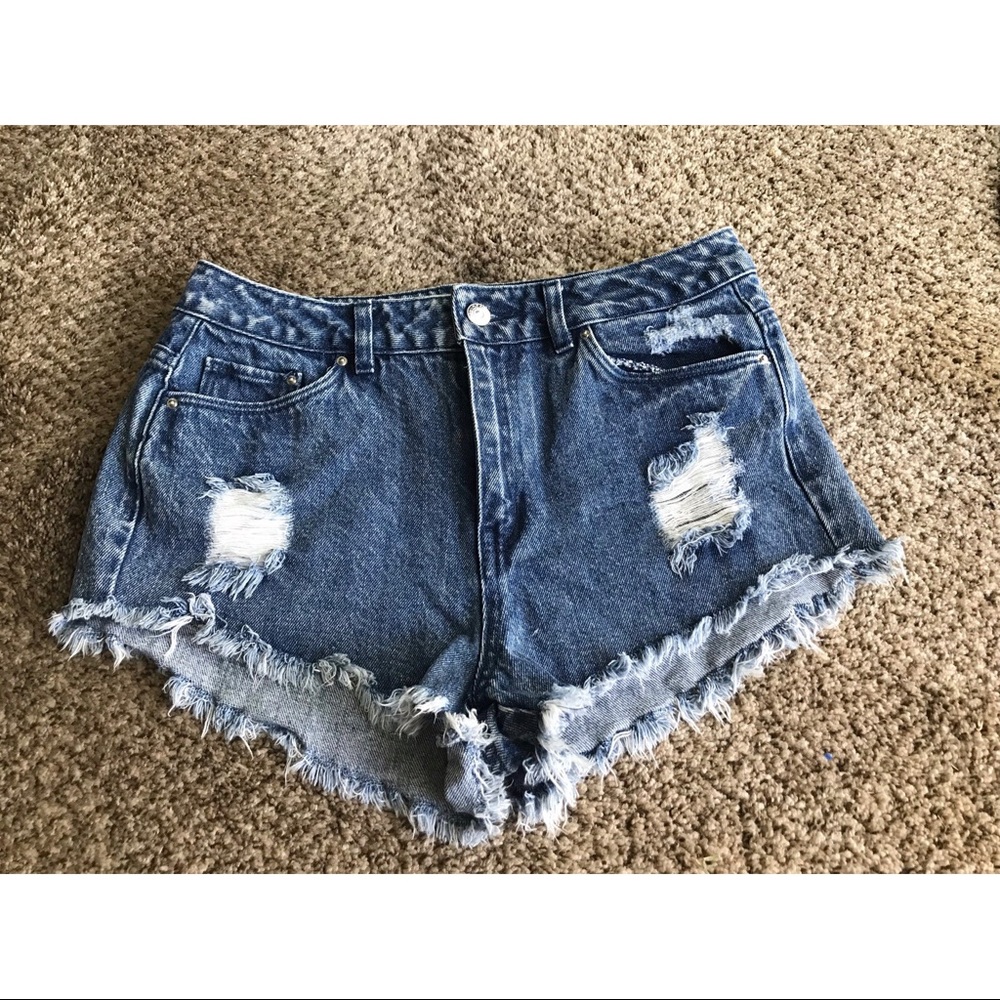 H&M divided s high waisted jean shorts